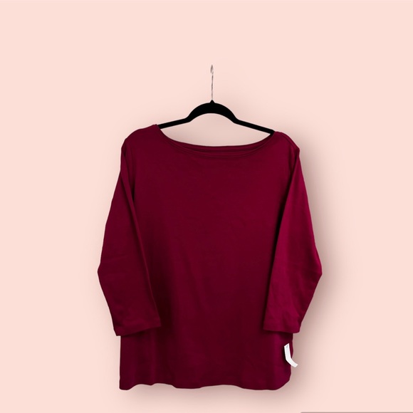 Talbots Tops - TALBOTS Cotton Long Sleeve Tee/ Beet Red
